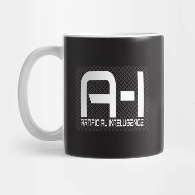 Artifcial Intelligence AI Cool Metallic Grid Logo by PlanetMonkey